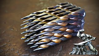 Damascus steel made from slightly worn drillbits [upl. by Aissert]