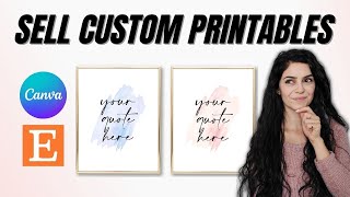 CUSTOM Printable Wall Art TUTORIAL  Create and Upload to Etsy [upl. by Amaral13]