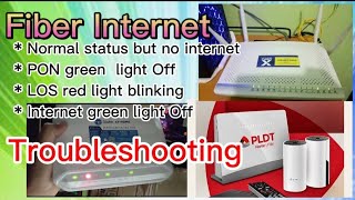 Fiber InternetNormal status but no internetPON light OFFLOS red light BLINKINGInternet light OFF [upl. by Wini715]