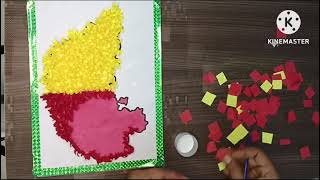 HOW TO DRAW KARNATAKA MAP  PAPER CRAFT [upl. by Klockau834]