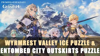 Genshin Impact Wyrmrest Valley Ice Puzzle amp Entombed City Outskirts Warming Seelie Puzzle [upl. by Emmer]