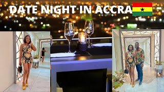 ROMANTIC DATE NIGHT IN TOP ACCRA RESTAURANT SKYBAR Last Day In Ghana [upl. by Nob]