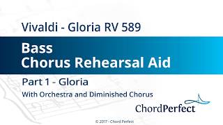 Vivaldis Gloria Part 1  Gloria  Bass Chorus Rehearsal Aid [upl. by Clift]