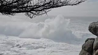 High Waves Along 17 Mile Drive at Pescadero Point California [upl. by Siberson]