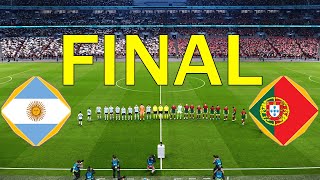 ARGENTINA vs PORTUGAL  Final FIFA World Cup 2022  MESSI vs RONALDO  PES Gameplay [upl. by Iila]