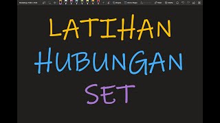 Matematik Tambahan Tingkatan 4 Bab 1 Latihan Hubungan Set [upl. by Saideman150]