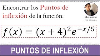 Puntos de inflexión  Uso de la segunda derivada  MateYisus [upl. by Sashenka]