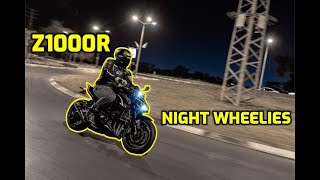 Z1000 R edition  Night Ride Wheelies [upl. by Hurty]