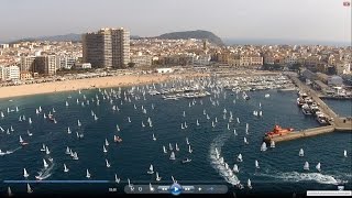 Aerial view XXVI Palamos Optimist Trophy Nations Cup Friday 13 DJI Phantom Vision 2 [upl. by Arelc]