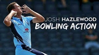 Josh Hazlewood Bowling Action HD  Sport Blaster [upl. by Larkin]