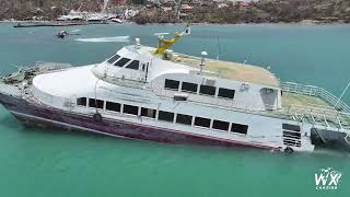 Hurricane Beryl  Carriacou Grenada  Tyrell Bay Hospital NW island  Drone [upl. by Nerrual]