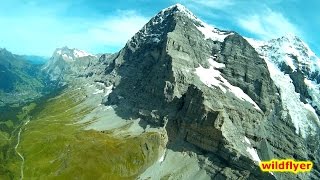 Swiss Eiger Northface view from very small quadcopter flying high and fast [upl. by Seymour237]