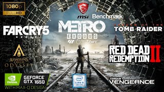 MSI GF63 THIN 9SC Benchmark Test In 5 Games 1080p  High Settings [upl. by Morton]