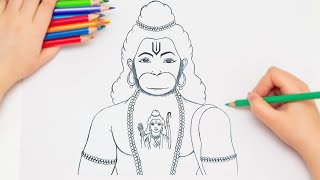 Hanuman ji Drawing Easy  Lord Hanuman Drawing  Sanatani drawing  Pencil Sketch Easy  God Drawing [upl. by Glasgo592]