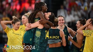 Australia edges Belgium down the stretch to earn bronze in womens basketball  Paris Olympics [upl. by Monson66]