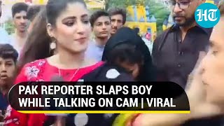 Viral Pak journo slaps boy on live TV Netizens blame kid for heckling her I Watch [upl. by Lazare]