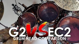 Evans EC2 vsG2 Clear  Direct Drumhead Comparison  Drum Dog [upl. by Therron336]