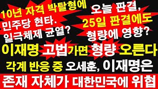 이재명 고법가면 형량 오른다 각계 반응 중 오세훈 이재명은 존재 자체가 대한민국에 위협 25일 판결에도 형량에 영향 레지스탕스TV 정광용TV [upl. by Aicetal900]