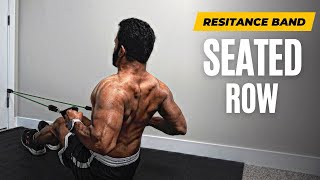 How To Do Seated Row With Resistance Band  Back Workout  Fitness My Life [upl. by Placeeda]