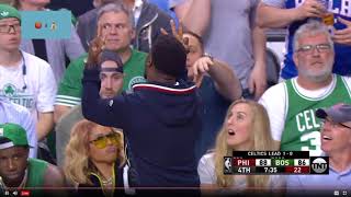 Kevin Hart Taunts Celtics Fan After Joel Embiid Makes a Three [upl. by Brunelle]