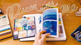 🖌 DRAW WITH ME  Painting in my Sketchbook 30 minutes 📓 [upl. by Tychonn]