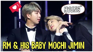 BTS Namjoon And His Baby Mochi Jimin  Minimoni Moments [upl. by Iddet]