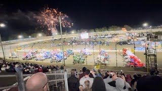 World of Outlaws Sprint Cars 4Wide Salute at Volusia Speedway Park 2024 DIRTcar Nationals [upl. by Frayda]