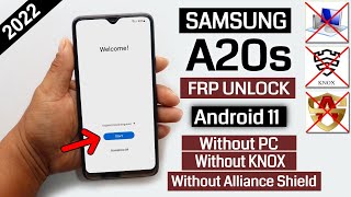 Samsung A20s Frp Bypass Android 11 Without Pc  Withouit Knox  Without Alliance Shield 2022 [upl. by Murton]