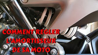 Comment régler lamortisseur arrière dune moto précharge 🔧  Tuto 02 [upl. by Ahsilyt]