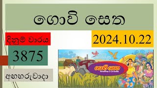 ගොවිසෙත 3875  Govi Setha 3875  NLB DLB Lottery Result [upl. by Sateia]