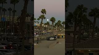 The Moon from the Huntington Beach Pier Huntington Beach California [upl. by Langston]