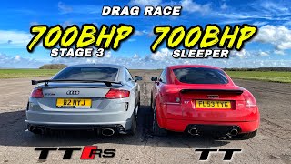 DAZA WHO 700HP MK1 TT SLEEPER vs 700HP MK3 TTRS [upl. by Relyks]