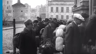 German Jewish deportees arriving at the Warsaw Ghetto [upl. by Macnamara]