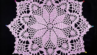 Woolen Crochet Design for Thalposh  Table Cloth  Doily in Hindi amp Urdu  233 [upl. by Dannye]