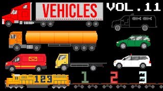 Vehicles Collection Volume 11  Street Vehicles ABC Song 123 Song  The Kids Picture Show [upl. by Nittirb53]