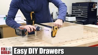 Easy DIY Drawers with Pocket Screws  How to Make [upl. by Einnel]