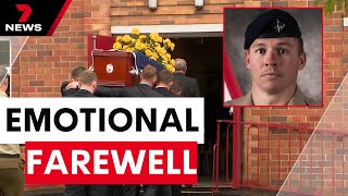 Lance Corporal Jack Fitzgibbon farewelled at emotional Cessnock funeral service  7 News Australia [upl. by Madelene]