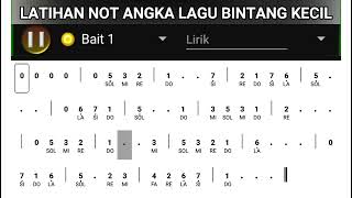 LATIHAN NOT ANGKA LAGU BINTANG KECIL [upl. by Zaob561]