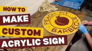 How to make a Custom Acrylic Sign  Custom Laser Cut Sign  Small Business Sign  Glowforge Acrylic [upl. by Attenod]