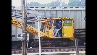 Burro Crane at Plaster Creek Railfanning July 15 17 and 21 1989 [upl. by Ahsiekin]