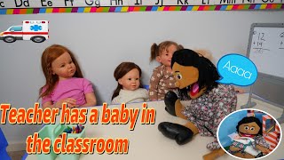 Reborn school the new teacher has a baby in the classroom funny skit reborn videos [upl. by Hairej334]