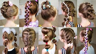 10 cute 3MINUTE hairstyles for busy morning Quick and easy hairstyles for school [upl. by Tebor]