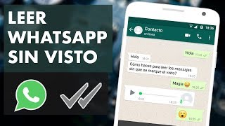 TRUCO LEER MENSAJES DE WHATSAPP SIN DEJAR EN VISTO 👀 [upl. by Delsman571]