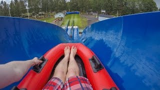 Skara Sommarland  Splashing Hill quotHarakiriquot  Boat Slide Onride [upl. by Winikka]