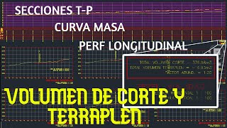 VOLUMENES EN CIVILCAD  SECCIONES TERRENO Y PROYECTO  CURVA MASA Y PERFIL LONGITUDINAL  LTCM TOPO [upl. by Emilie]