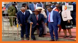 Prof Kithure Kindikis father and family members arrive at KICC for swearingin of their son [upl. by Huberty]