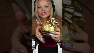 Trisha Paytas ASMR with GIANT Ferrero Rocher Chocolate [upl. by Sclater]