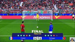 France vs Portugal  Penalty Shootout  Final UEFA Euro 2024  Ronaldo vs Mbappe  PES Gameplay [upl. by Armstrong]