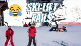 Fail Funny Ski Lift Fails compilation [upl. by Anilam82]