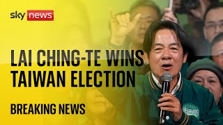 Lai Chingte from Democratic Progressive Party DPP wins Taiwan election [upl. by Nolasba317]